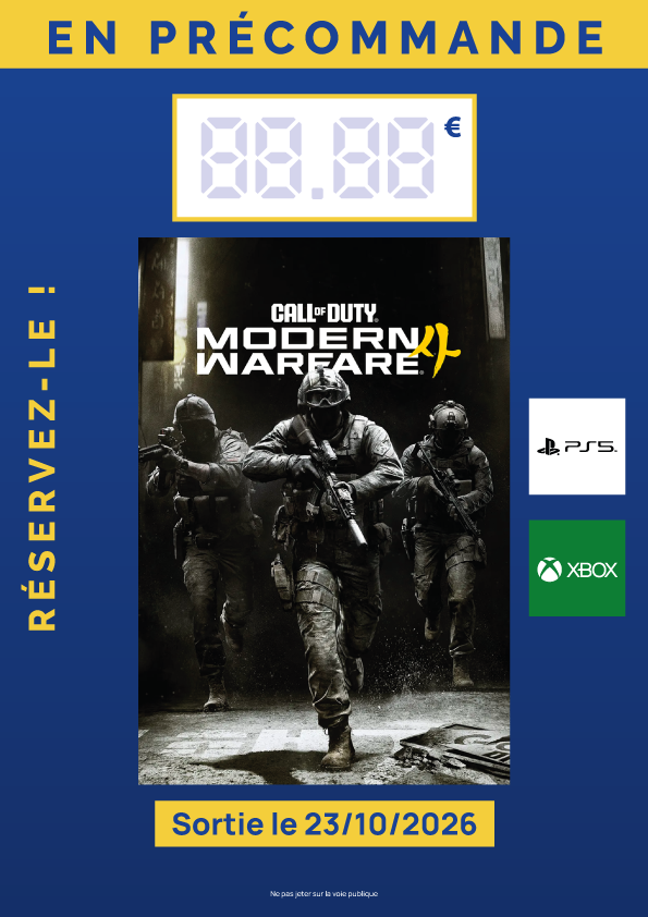 Affiche PLV Call of Duty Modern Warfare 4
