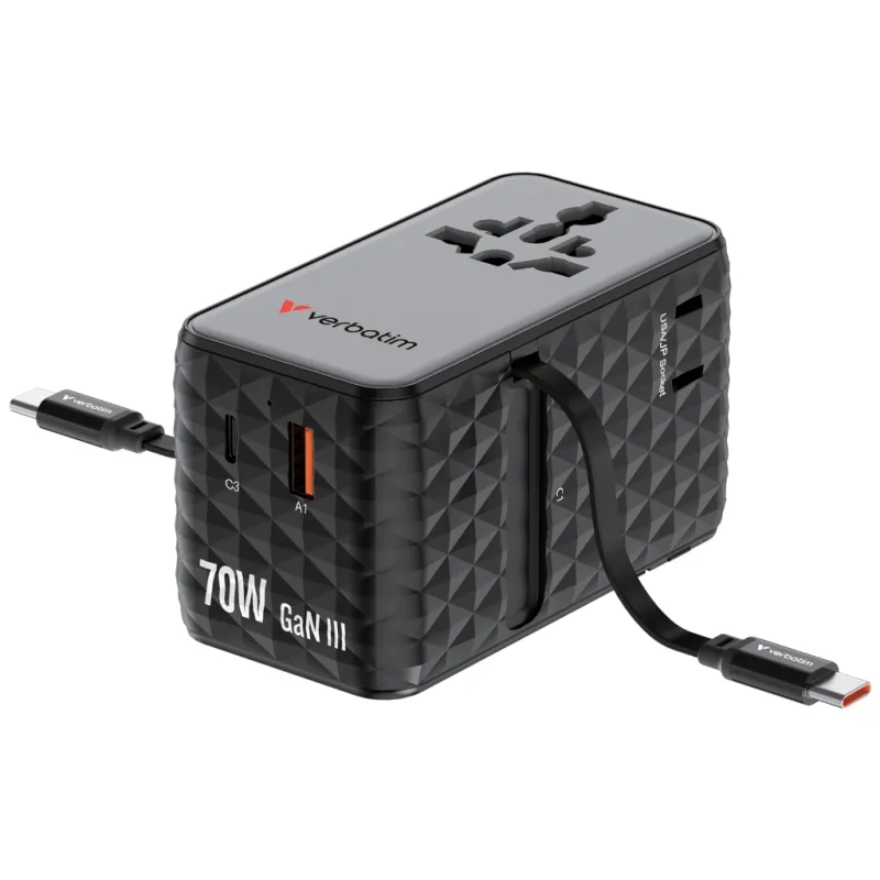 verbatim-charge-n-travel-70w-2c-retractable-universal-travel-adapter-black