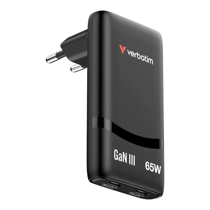 verbatim-fold-n-go-gan-charger-65w-eu-plug-black