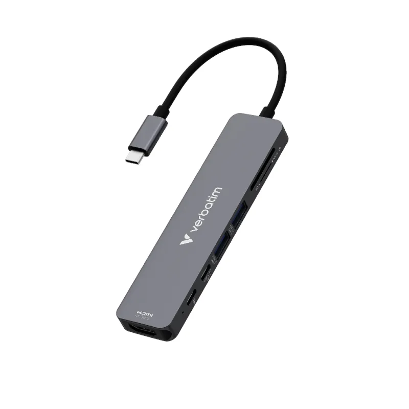 verbatim-usb-c-essentials-multiport-hub-7-ports-hdmi-usb-c-usb-c-3-2-gen-1-2-x-usb-a-3-2-gen-1-sd-microsd