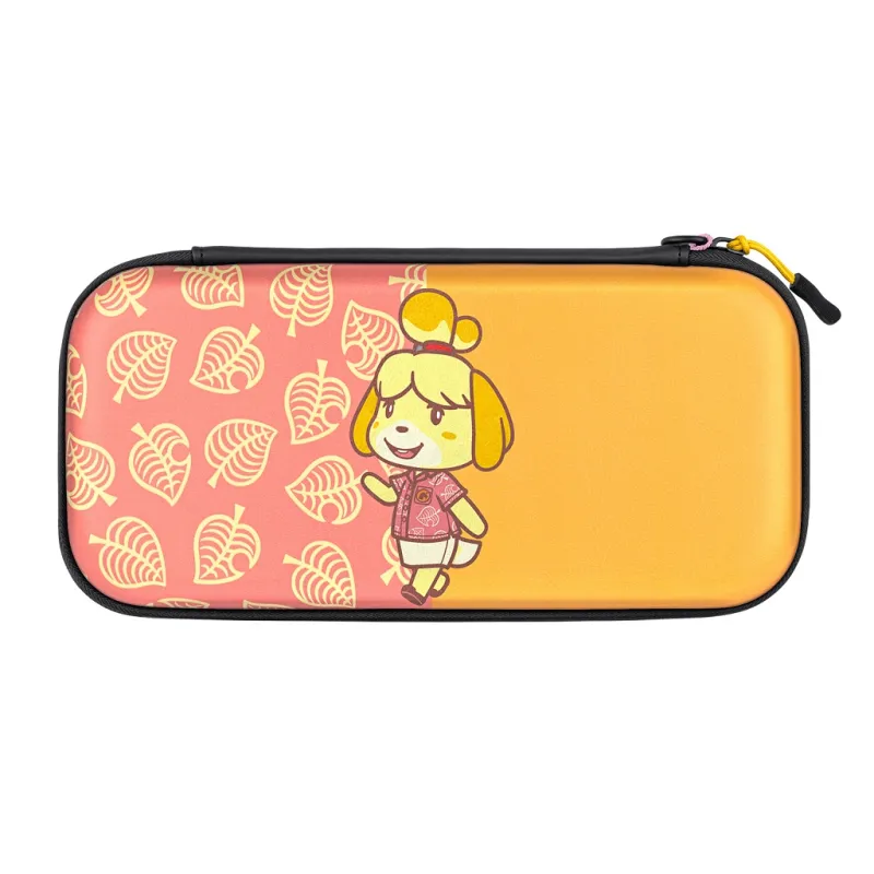 pdp-slim-deluxe-animal-crossing-isabelle-hardshell-case-nintendo-orange-pink