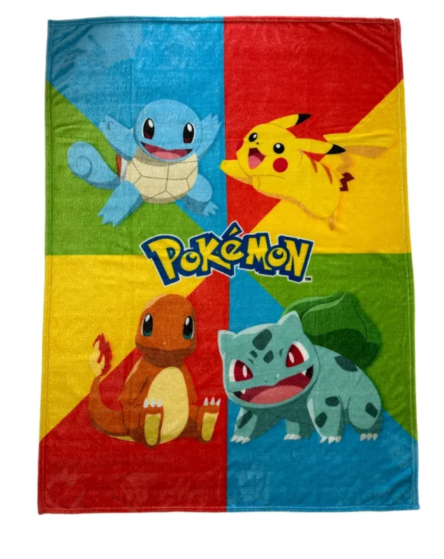 plaid-coral-starter-et-pikachu-130x180cm
