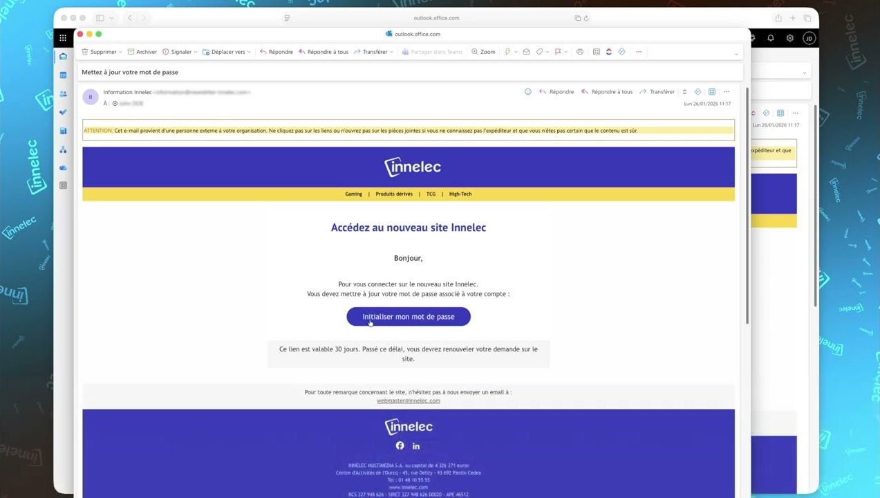 Aperçu de la home Innelec connecté