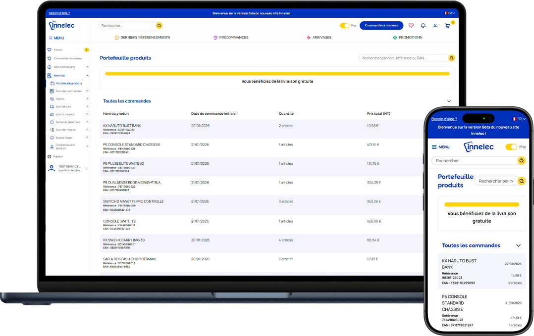 Toutes vos commandes sont centralisées