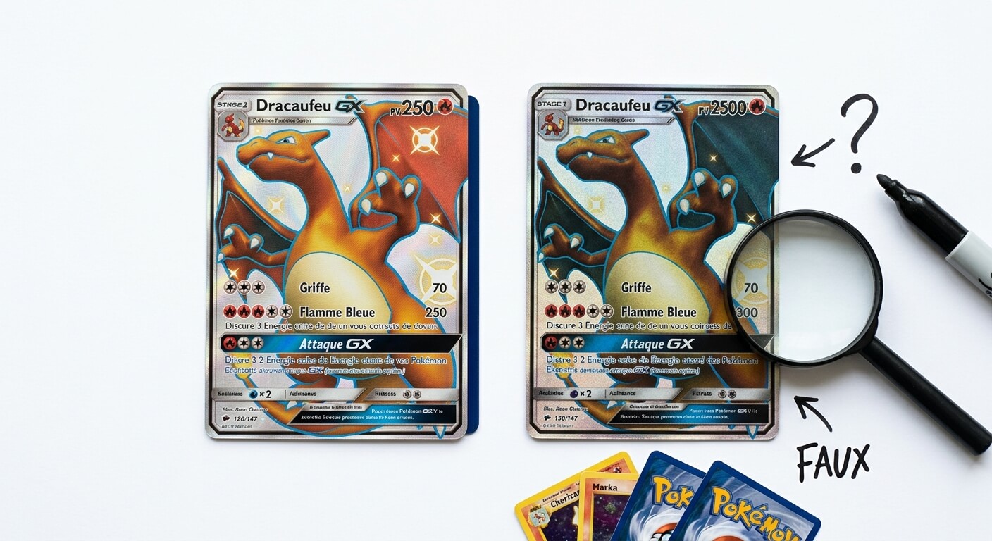 Comment reconnaitre une fausse carte Pokemon, gros plan