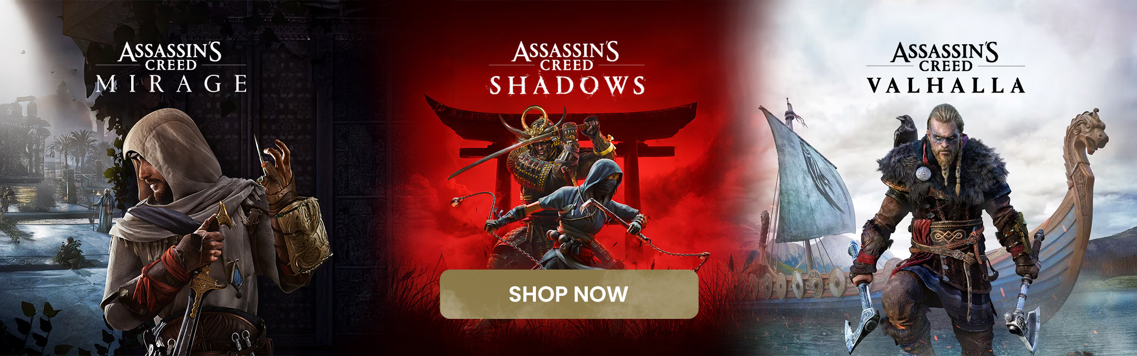 Bannière Assassin's Creed (Shadows, Mirage, Valhalla)
