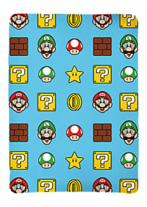 PLAID POLAR SUPER MARIO ITEMS 100x140CM