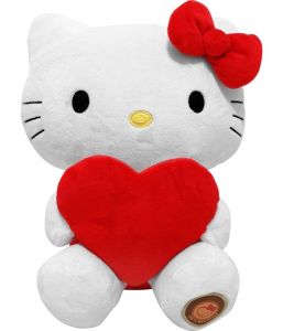 PELUCHE HELLO KITTY COEUR 24CM