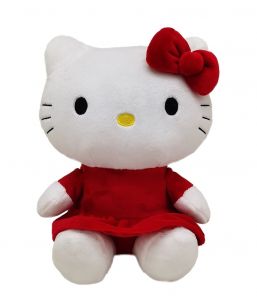 PELUCHE HELLO KITTY ROBE ROSE 24CM