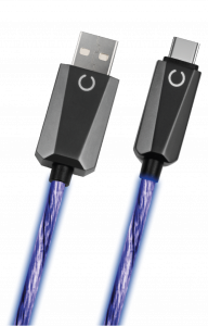 Câble LED bleu de charge USB 2.0 A vers C