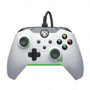 Manette filaire: Blanc fluo, Pour Xbox et PC