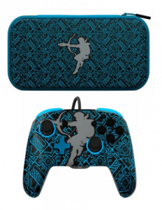 Ensemble avec manette REMATCH GLOW et étui de voyage GLOW : Sheikah Shoot