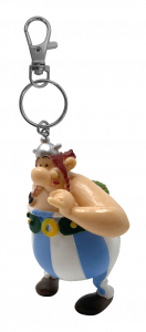 PORTE-CLES OBELIX AMOUREUX AVEC BOUQUET DE FLEURS