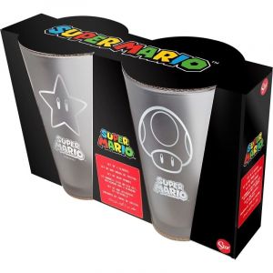 SET DE DEUX VERRES 480 ML SUPER MARIO