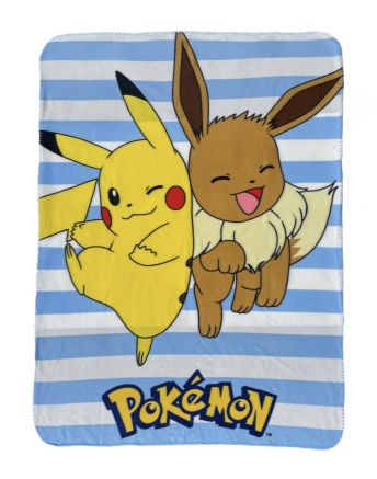 PLAID POLAR PIKACHU ET EVOLI 100x140CM