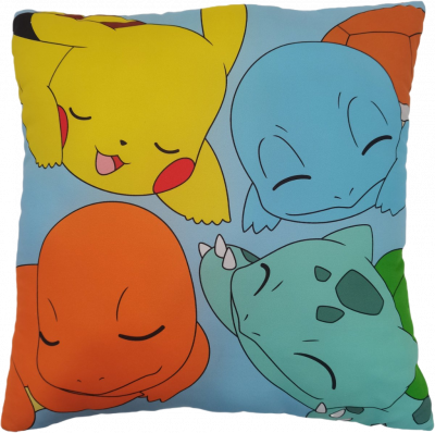 COUSSIN STARTER ET PIKACHU DORMANT 40X40CM