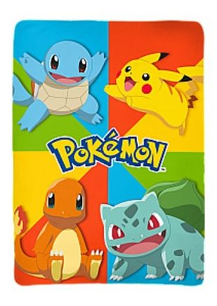 PLAID POLAR POKEMON STARTER ET PIKACHU 100x140CM