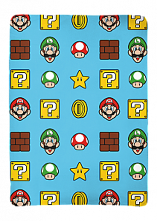 PLAID POLAR SUPER MARIO ITEMS 100x140CM