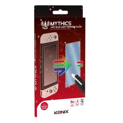Protection d’écran verre trempé anti-lumière bleue Switch Oled - Mythics