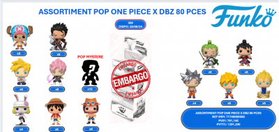 ASSORTIMENT POP ONE PIECE X DBZ 80 PCES