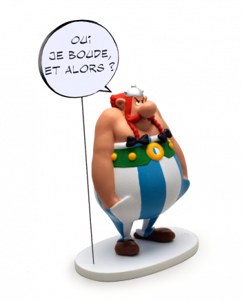 FIGURINE DE COLLECTION BULLE OBELIX : OUI JE BOUDE