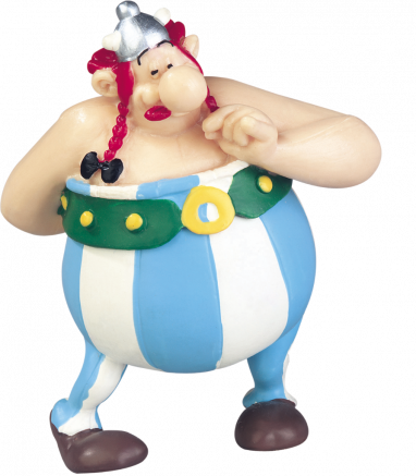 FIGURINE OBELIX AMOUREUX AVEC BOUQUET DE FLEURS