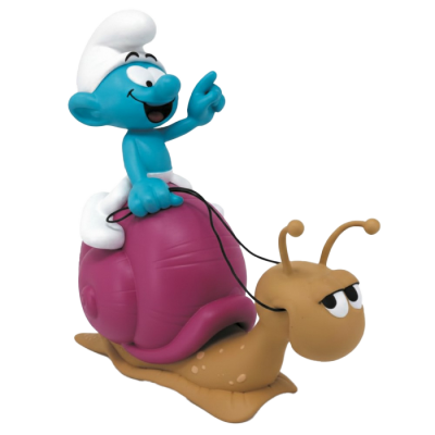 TIRELIRE SCHTROUMPF A DOS D'ESCARGOT