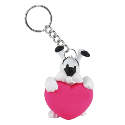 PORTE-CLES - IDÉFIX COEUR ROSE