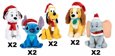 DISNEY X-MAS ASST PELUCHE 26CM
