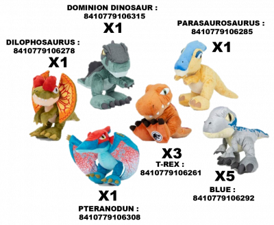 JURASSIC ASST PELUCHE 25CM