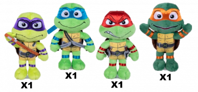 TMNT MOVIE ASST PELUCHE 28CM