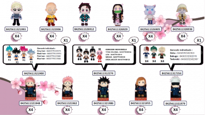 BOX PELUCHES MANGA 47PCS + PLV