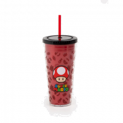 FASHION TUMBLER AVEC PAILLE 685ML - SUPER MARIO