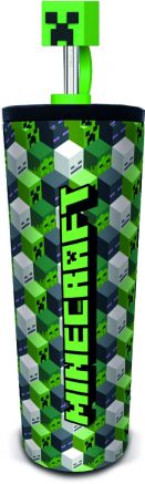 TUMBLER AVEC PAILLE INOX COUVERCLE 3D MINECRAFT 77