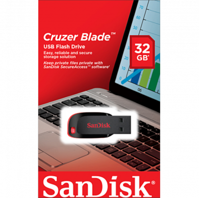 SANDISK CLE USB 32 Go 2.0 CRUZER BLADE NOIR ROUGE