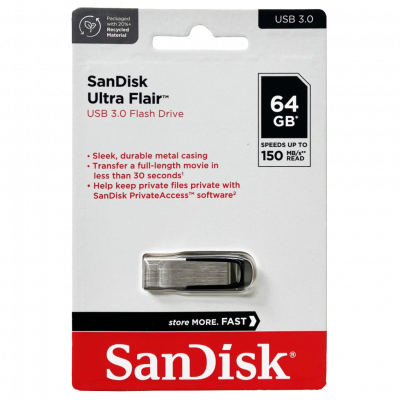 SANDISK ULTRA FLAIR CLE USB 64Go 3.0