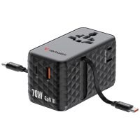 VERB ADAPTATEUR TRAVEL 70W 2C RETRACTABLE BLACK