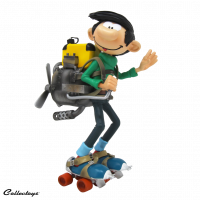FIGURINE RESINE GASTON INVENTION : PATINS A MOTEUR