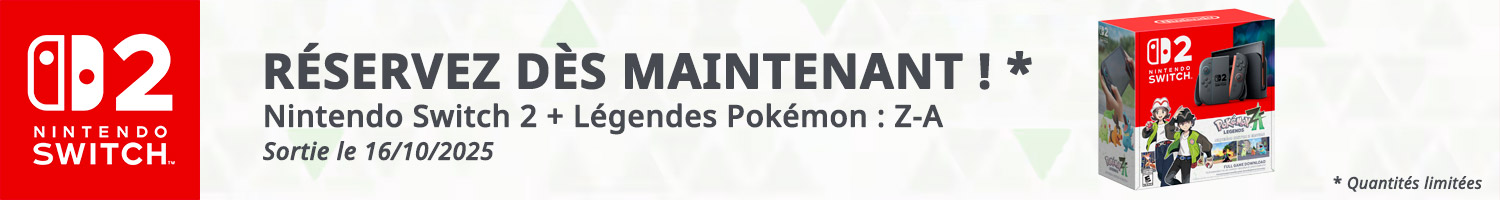 Réservez dès maintenant : Console Switch 2 + Légendes Pokémon Z-A